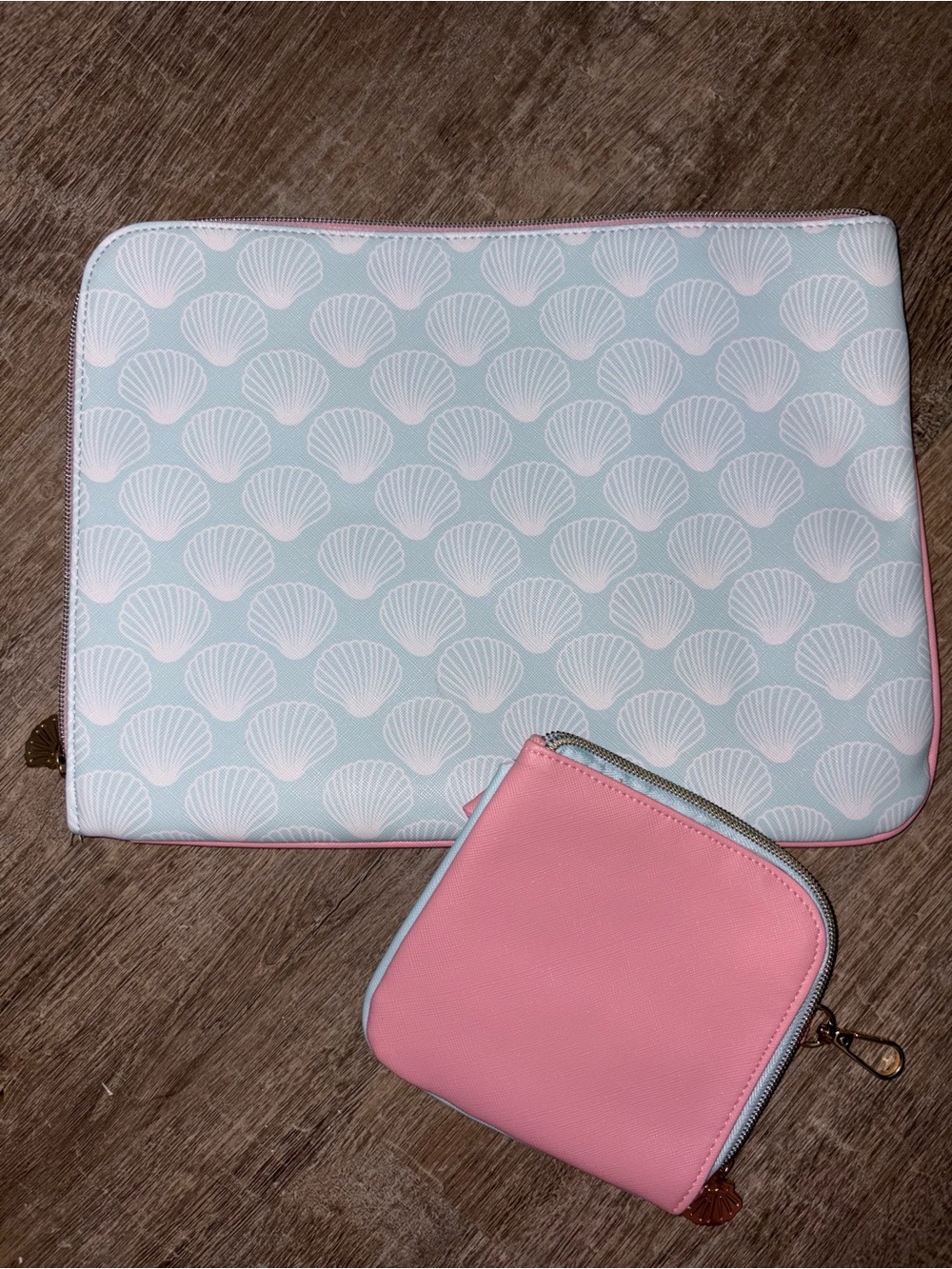 Pink and Light Blue Tablet Sleeve & Accessory Pouch Set